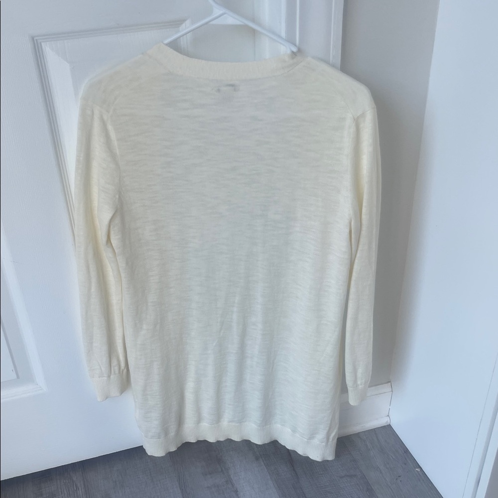 J. Crew Factory Light Cream Open Cardigan, XXS. - Picture 7 of 10